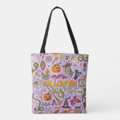 Cute Halloween Doodle Pattern Draagtas (Achterkant)