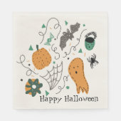 Cute Halloween Doodle Pattern Ghost Bat Pumpkin Servet (Voorkant)