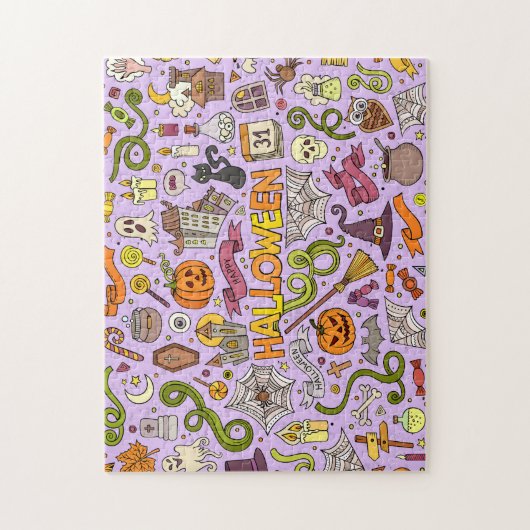 Cute Halloween Doodle Pattern Legpuzzel (Verticaal)