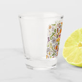 Cute Halloween Doodle Pattern Shot Glas (Links)