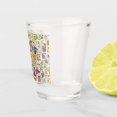 Cute Halloween Doodle Pattern Shot Glas (Rechts)