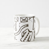 Cute Halloween Doodle Seamless Pattern, Halloween Koffiemok (Voorkant rechts)