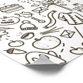 Cute Halloween Doodle Seamless Pattern, Halloween Poster (Hoek)