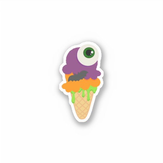 Cute Halloween Eye Scream Ice Cream Sticker (Voorkant)