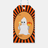 Cute Halloween geest en pompoen Cadeaulabel (Voorkant)