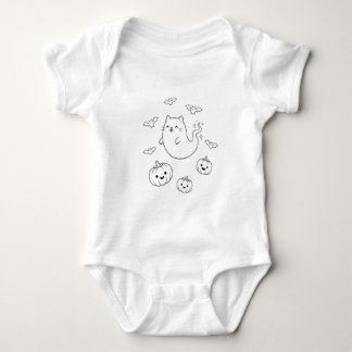 Cute Halloween Geest Kat Pompoenen Vleermuizen Lij Romper