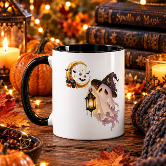 Cute Halloween Geest Mok – Griezelige Pompoen Heks