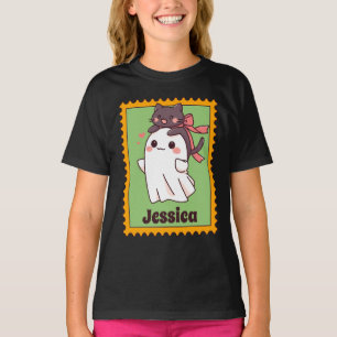Cute Halloween Geest Naam Stempel T-shirt