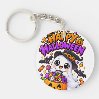 Cute Halloween Geest Snoep Pompoen Sleutelhanger