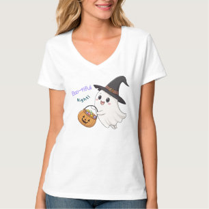 Cute Halloween Geest Vrouwen V-Neck T-Shirt