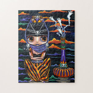 Cute Halloween Genie Girl Big Eyes Kat Ghosts Legpuzzel