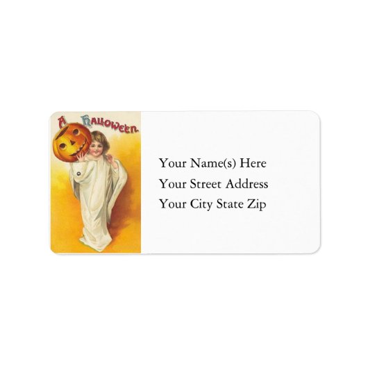 Cute Halloween Ghost  Address Label (Voorkant)