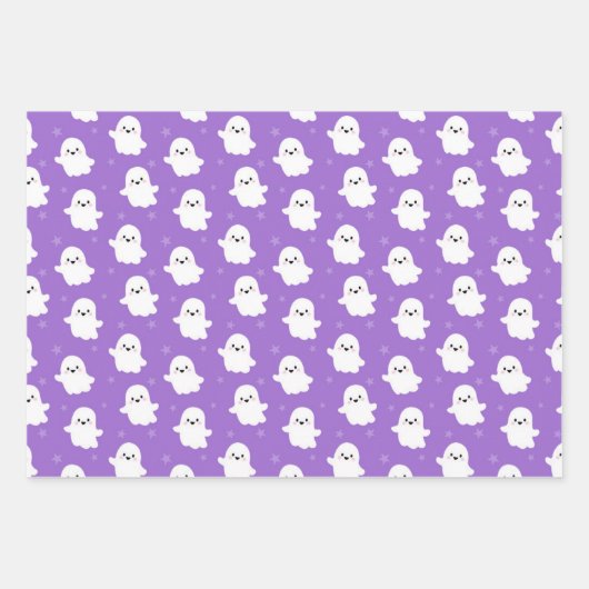 Cute Halloween Ghost and Skulls Patterns Inpakpapier Vel (Voorkant 2)