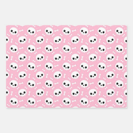 Cute Halloween Ghost and Skulls Patterns Inpakpapier Vel (Voorkant)
