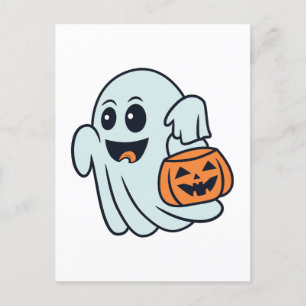 Cute Halloween Ghost Briefkaart