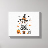 Cute Halloween Ghost Canvas Afdruk (Voorkant)