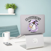 Cute Halloween Ghost Croissant Haunting Sticker (Laptop op bureau)