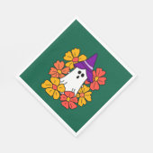 Cute Halloween Ghost Flower Wreath Servet (Hoek)