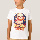 Cute halloween ghost night t-shirt design (Devant)
