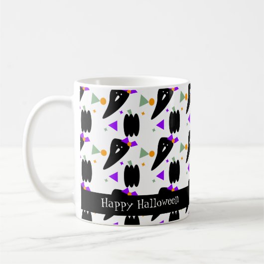 Cute Halloween Ghost Pumpkin Colorful Confetti Koffiemok (Links)