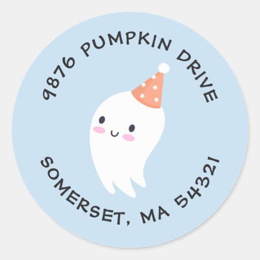 Cute Halloween Ghost Return Address Label (Voorkant)