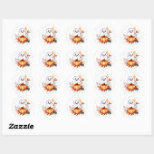 Cute Halloween Ghost Ronde Sticker (Vel)
