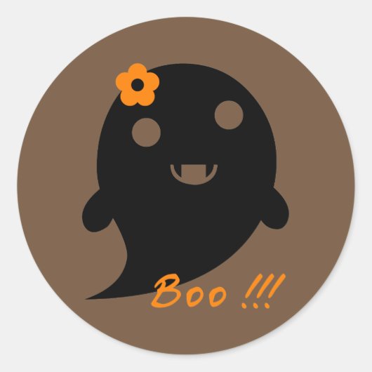 Cute Halloween Ghost Ronde Sticker (Voorkant)