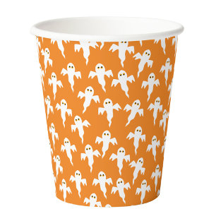 Cute Halloween Ghost Sinaasappel Papieren Bekers