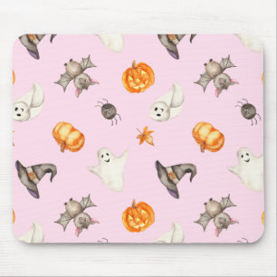 Cute Halloween Ghost Spider Pet Waterverf Patroon Muismat