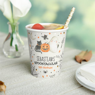 Cute Halloween Ghost Spooktacular Birthday Decor  Papieren Bekers