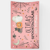 Cute Halloween Ghost Spooktacular Birthday Decor Spandoek (Verticaal)
