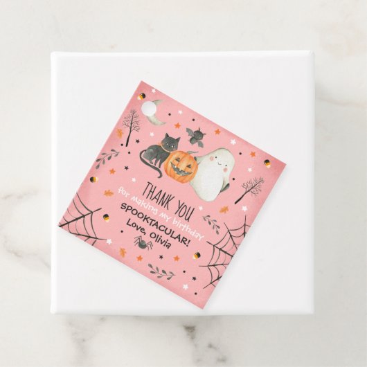 Cute Halloween Ghost Spooktacular Birthday Favor Bedankjes Labels (In situ)