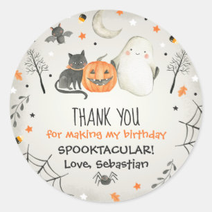 Cute Halloween Ghost Spooktacular Birthday Favor Ronde Sticker