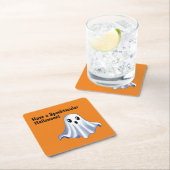 Cute Halloween Ghost Vierkante Kartonnen Onderzetter (Insitu)