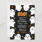 Cute Halloween Ghosts Birthday Party Kaart (Voorkant)