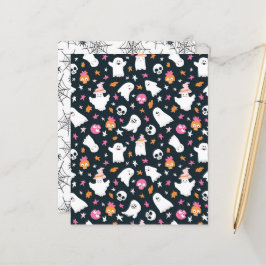 Cute Halloween Ghosts paper zwart
