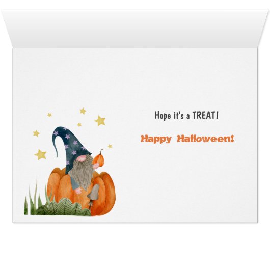Cute Halloween Gnome Trick or Treat (Intérieur Horizontal (Bas))