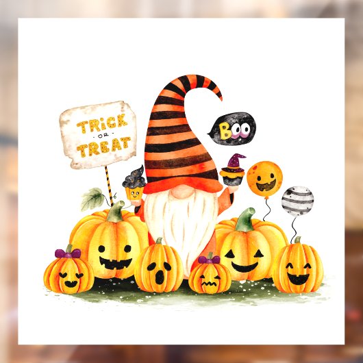 Cute Halloween Gnome Window Cling Raamsticker (Vel 2)
