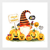 Cute Halloween Gnome Window Cling Raamsticker (Vel)