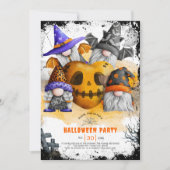 Cute Halloween gnomes invitation pour la fête des  (Devant)