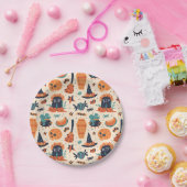 Cute Halloween Gravestone & Cauldrons Papieren Bordje (Feest)