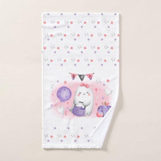 Cute Halloween Hand Towel Little Boo Girl Handdoek (Handdoek)