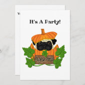 Cute Halloween Herfst Pug Pugkin Pumpkin Patch Kaart (Voorkant / Achterkant)