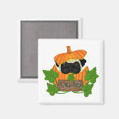 Cute Halloween Herfst Pug Pugkin Pumpkin Patch Magneet (Voorkant / Achterkant)