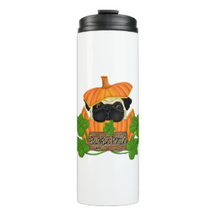 Cute Halloween Herfst Pug Pugkin Pumpkin Patch Thermosbeker