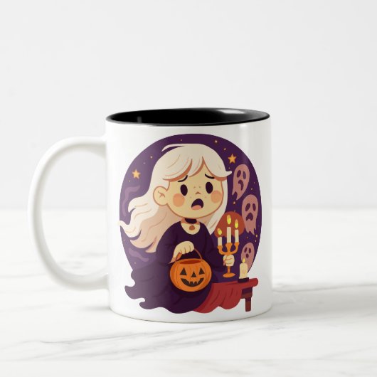 Cute Halloween Horror Witch Mug – Spooky Ghosts &  (Gauche)