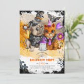 Cute Halloween invitation chat et chien (Debout devant)