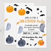 Cute Halloween Invitation | Kids & Family (Devant / Derrière)