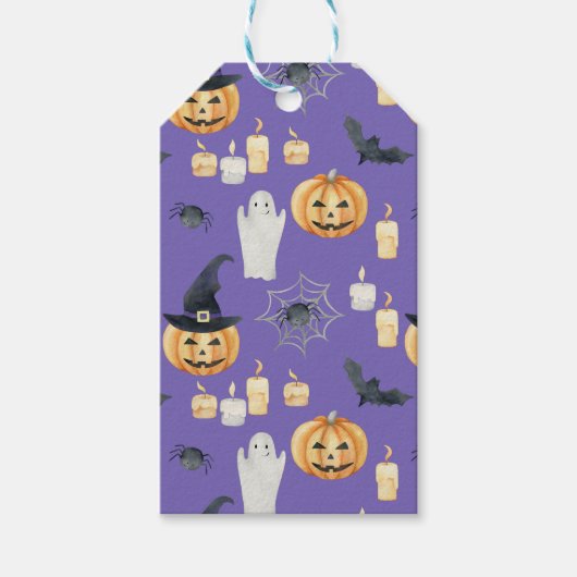 CUTE HALLOWEEN JACK OLANTERN PUMPKINS CANDLES MOON CADEAULABEL (Voorkant)