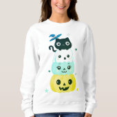 Cute Halloween Kawaii Sweatshirt de caractères (Devant)